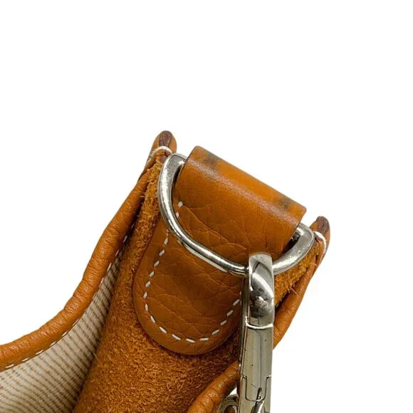 Hermes Beige / Cognac Toile / Clemence Leather Evelyn III GM - Picture 10 of 12